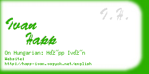 ivan happ business card